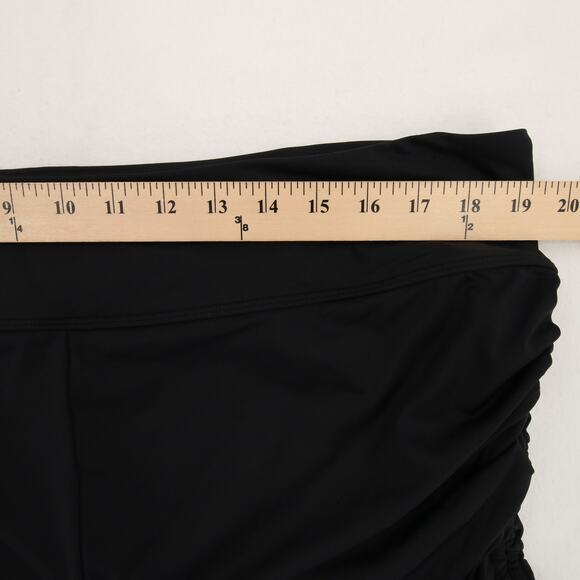 Beach House Swim Shorts Black Ruched Adjustable Side Tie Up UPF Modest 20W NWT - Picture 7 of 15